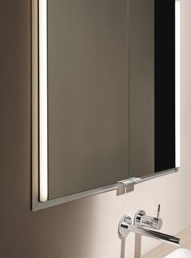 Modern hotel aluminum Dark Black aluminum LED Bathroom cabinet with bathroom mirror light