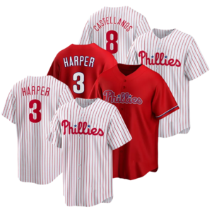 3 Harper Mens Baseball Phillie Short Sleeves Uniform 8 Castellanos Jerseys Custom Sports Shirts