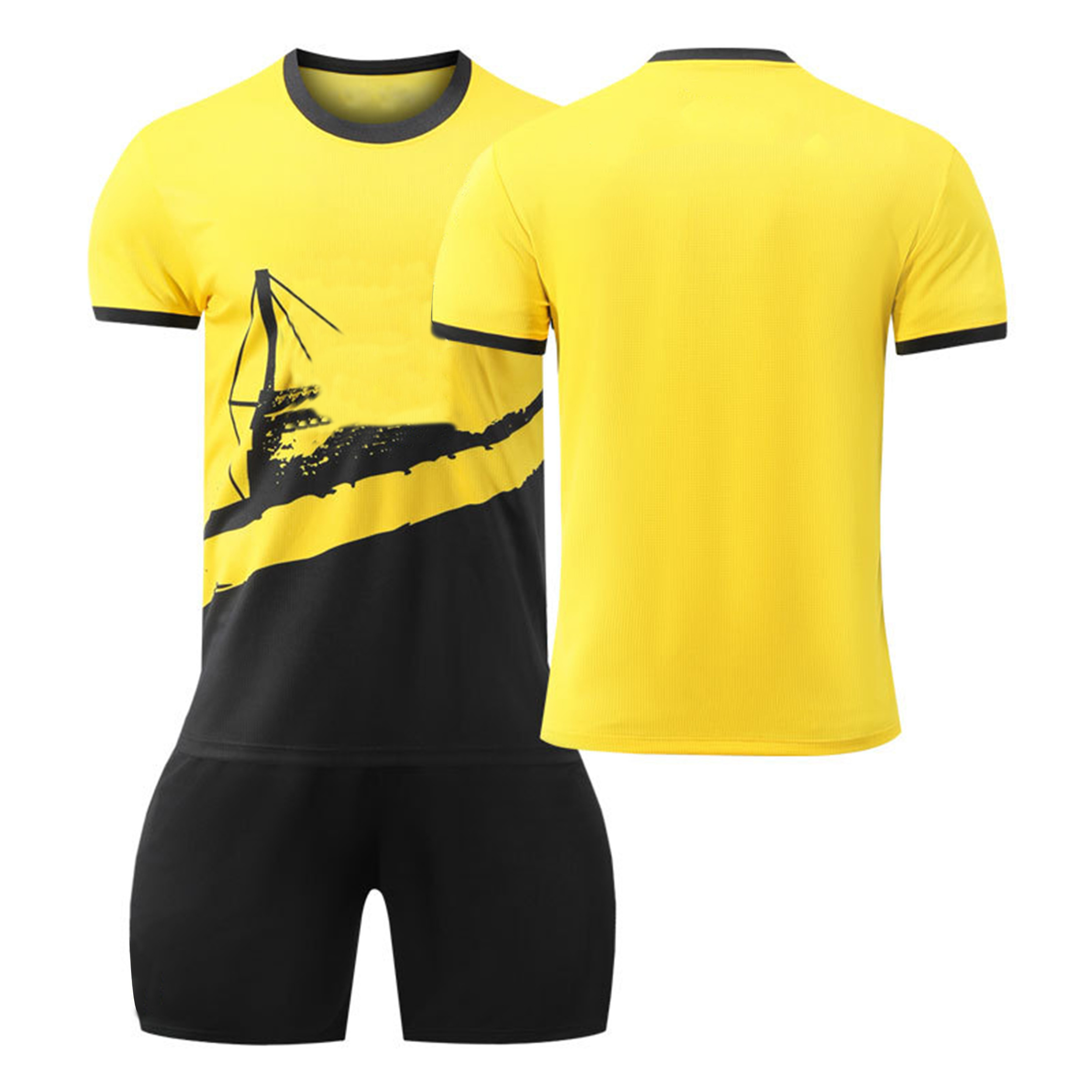 24-25 Light Plate Home Yellow Football Team Kits, Fan Kits, Spot Wholesale Football Training Set