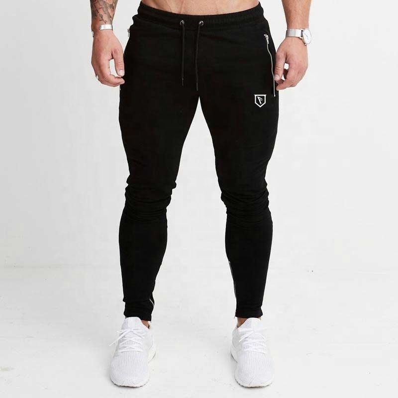 mens sweat pants slim joggers wholesale zipped cuffs zip side pockets mens joggers