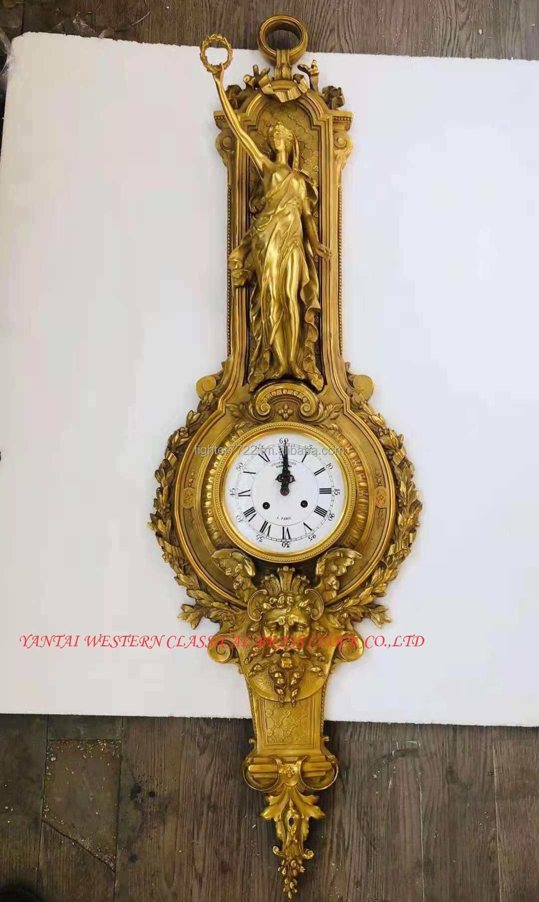 brass goddess wall clock european girl classical wall clock