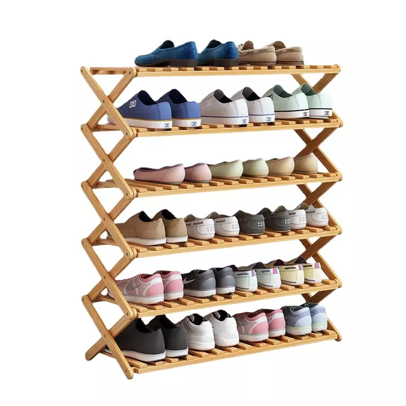 Factory outlet bamboo shoe rack wood wooden shoe rack shoe storage for home