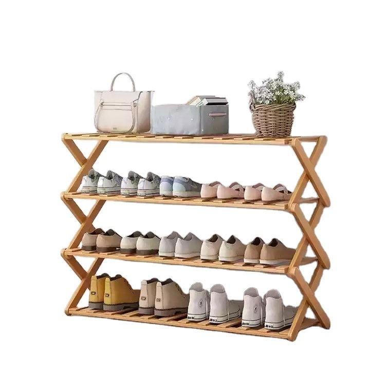 Factory outlet bamboo shoe rack wood wooden shoe rack shoe storage for home