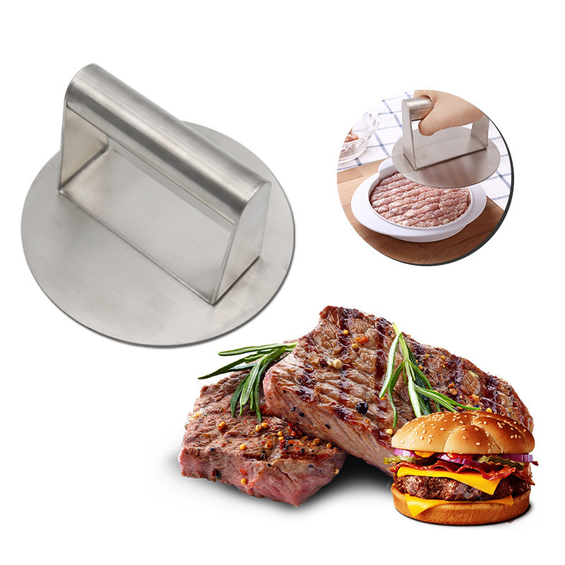 Non-Stick Smooth Round Hamburger Press Stainless Steel Smashed Burger Press