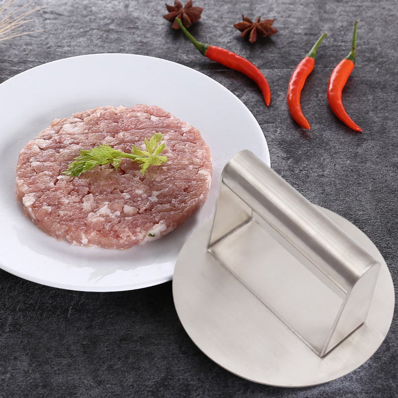 Non-Stick Smooth Round Hamburger Press Stainless Steel Smashed Burger Press