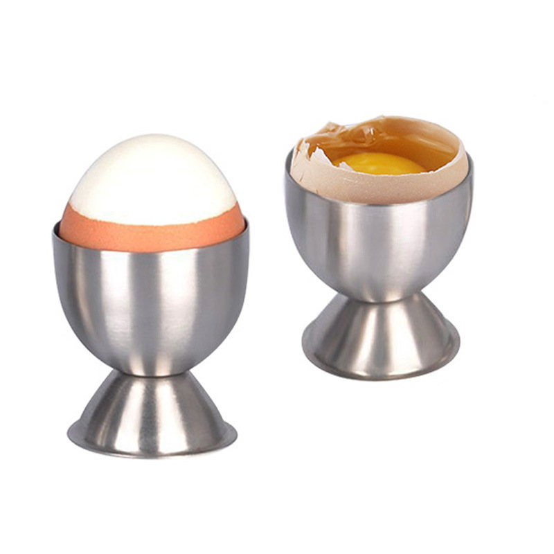 Egg Cracker Topper Set Soft Hard Boiled Eggs Separator Tool Include Spoons and Cups-Shell Remover Cutter-Steel Spoon Cup