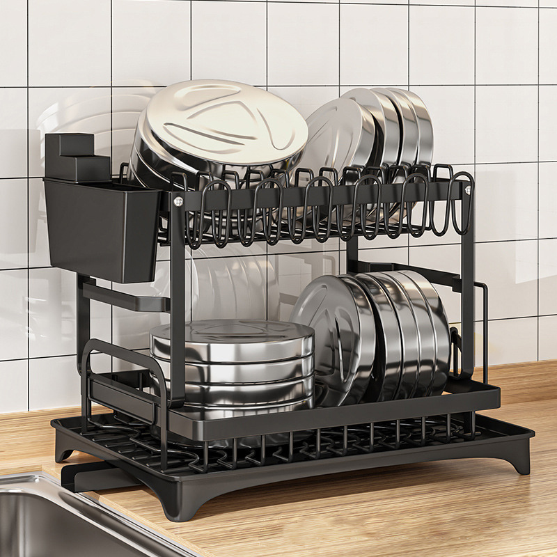 Metal Holder Storage Kitchen Tool Set Rack Stand Dish Rack