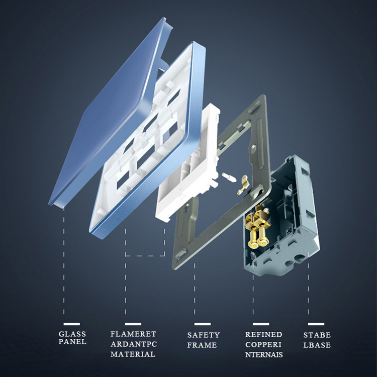 FIKO  Model 86 AC 220V stepless KNOB WALL DIMMER SWITCH CE high power thyristor stepless dimmer with cut-off switch