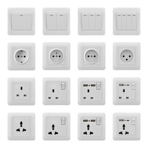 FIKO Wall switches and sockets EU/UK Standard 13A/16A/20A/45A with USB/Type-c/Dimmer/Doorbell/Curtain/TV/Computer/Kitchen switch