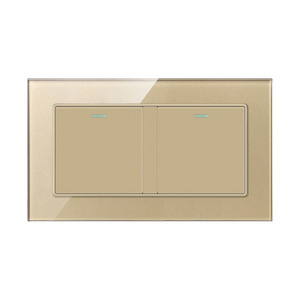 Fiko 147type Gold Tempered Glass Panel Wall switches and sockets EU/UK/US/Australia Standard With USB+Type-c+indicator light