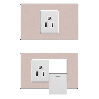 FIKO American Standard Wall switch 118Type Silver Frosted aluminum Panel 4 gang 1/2 way 16A Light Electric Switch for home