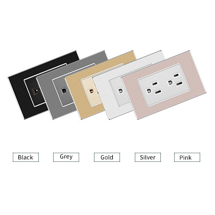 FIKO American Standard Wall switch 118Type Silver Frosted aluminum Panel 4 gang 1/2 way 16A Light Electric Switch for home