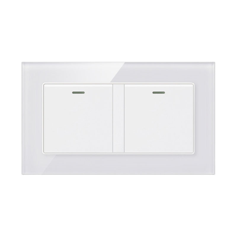 Fiko 147type White Tempered Glass Panel Wall switches and sockets EU/UK/US/Australia Standard With USB+Type-c+indicator light