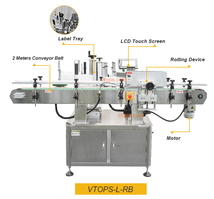 Automatic Round Bottle Label Removing Sticking Machine Plastic Bottle Vial Label Applicator Coding Machine