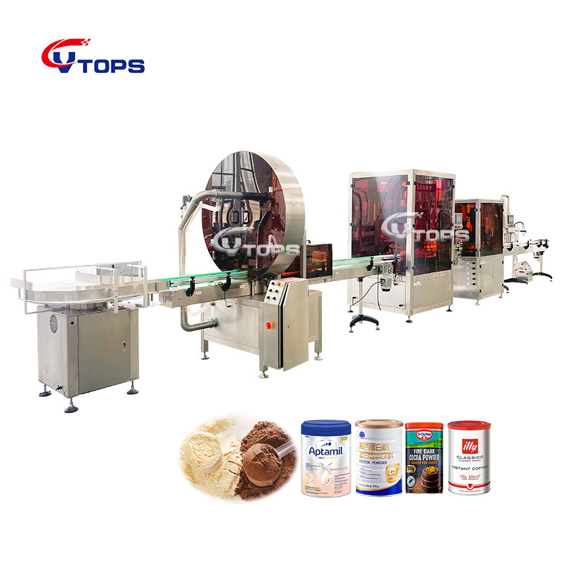 High Efficiency Camel Milk Powder Packaging Capper Line Soy Milk Powder Canning Packing Machine Milk Powder Can Dispenser