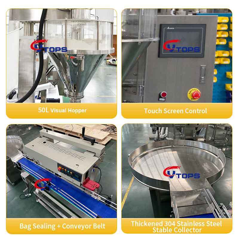 1000g 2000g 3000g Dry Powder Pouch Bottling Filler Machine Salt Dosing Filling Sealer Machine With Feeding Machine