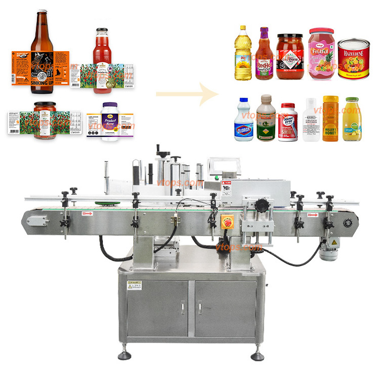 Automatic Round Bottle Label Removing Sticking Machine Plastic Bottle Vial Label Applicator Coding Machine