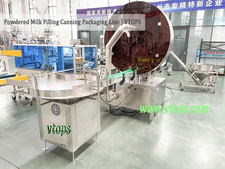 High Efficiency Camel Milk Powder Packaging Capper Line Soy Milk Powder Canning Packing Machine Milk Powder Can Dispenser