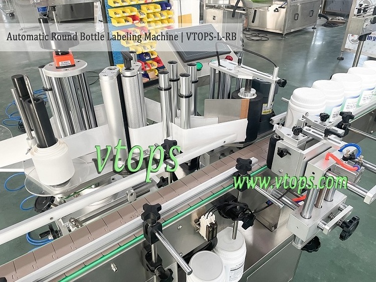 Automatic Round Bottle Label Removing Sticking Machine Plastic Bottle Vial Label Applicator Coding Machine