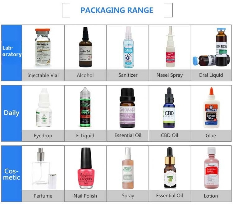 Automatic Desktop Rotary tincture bottles with dropper Spray Eye Drop Dropper Essential Oil Vial filling machine