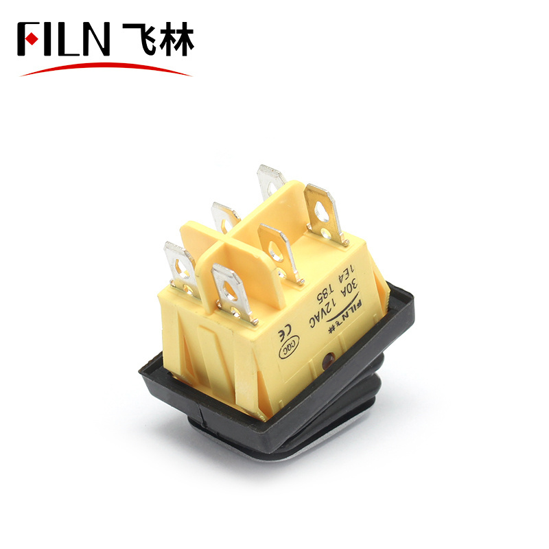 FILN Rocker switch 3 Positions ON-OFF-ON 16A 250V  AC DC KCD4 waterproof DPDT Boat switch racing switch panel