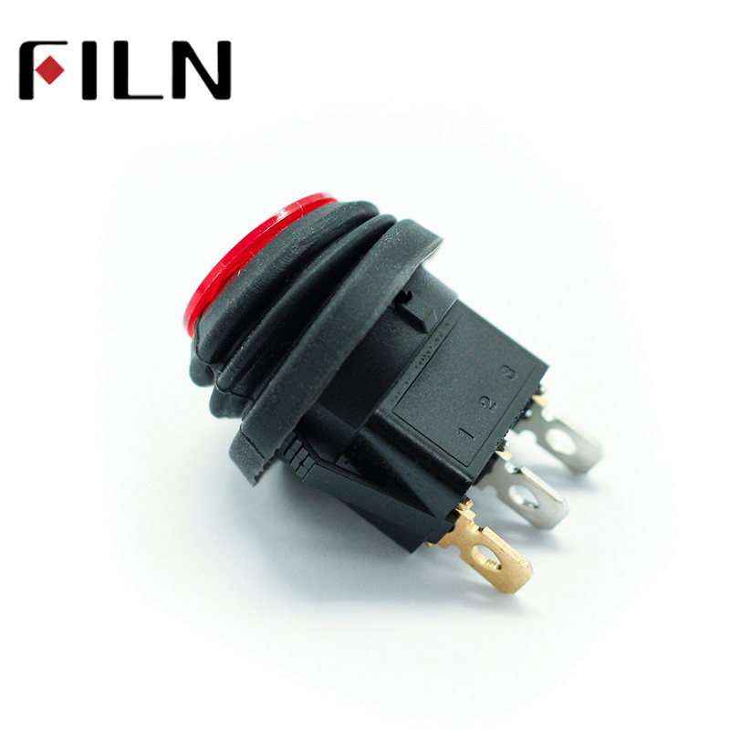 FILN KCD1 waterproof micro rocker switch on off  red led 12v 110v 220v 24v rocker switch