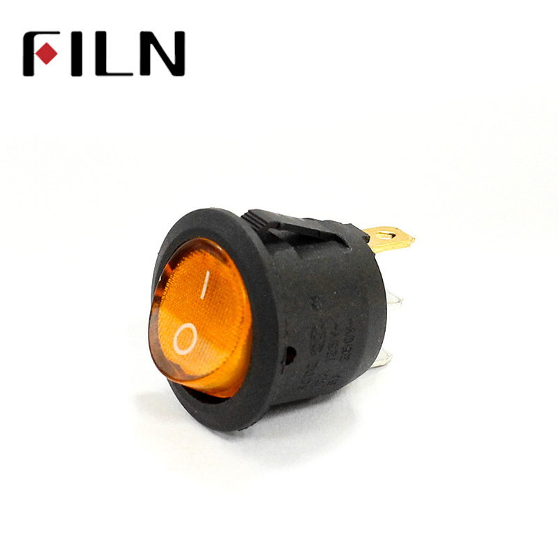 20mm Diameter Small Round Boat Rocker Switches lamp Mini Round Black White Red 3 Pin ON-OFF Rocker Switch Rocker Toggle Switch