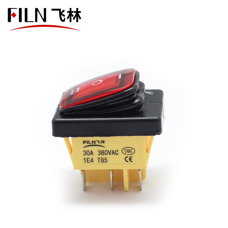 FILN 30A 12VAC on off on forward and reverse rocker switch with frame 24v 36v 110v 220v 6 pins