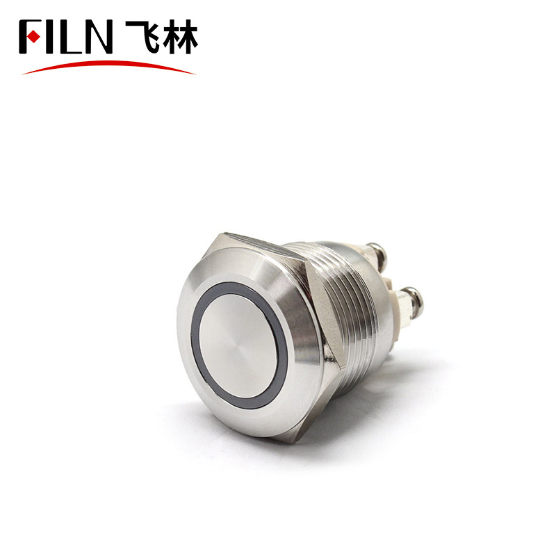 FILN Garage Door Push Button Switch 19MM Classic durable LED normally closed push button Flat Head Screw Feet button switch