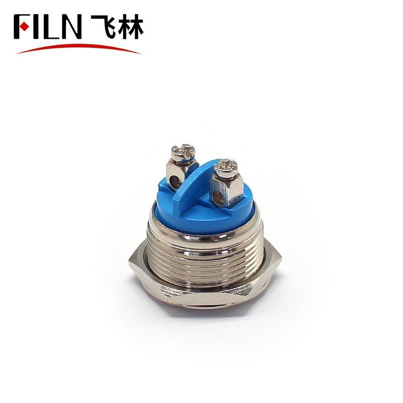 FILN 19mm screw pins metal push button switch latching with lock stainless steel switch button without light sliver contact