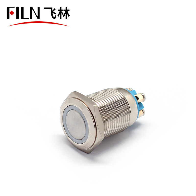 LED Switch Push button 12MM 16MM 19MM 12V Screw Feet Button With ring Light Momentary Stainless Steel Metal Push Button Switch