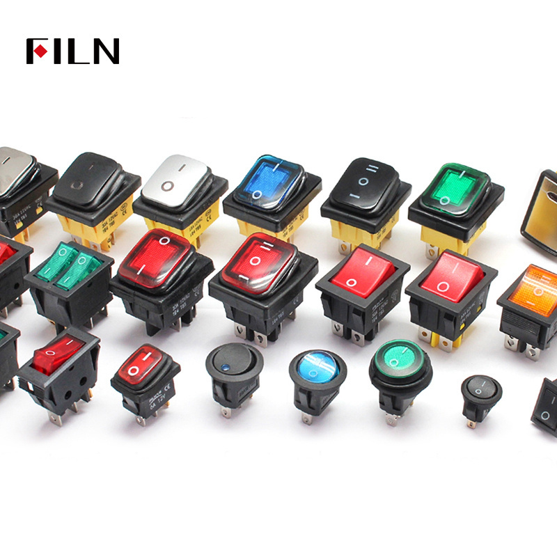 FILN 12V LED Rocker Switch T85 KCD4 Waterproof IP67 Boat Electrical Panel Light Durable Rocker Switches