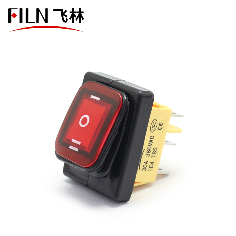 FILN 30A 12VAC on off on forward and reverse rocker switch with frame 24v 36v 110v 220v 6 pins