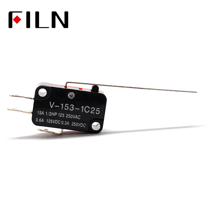 V-153-1C25 Limit Switches Long Straight Hinge Lever Type SPDT Micro Switch For Electronic Measuring Appliance