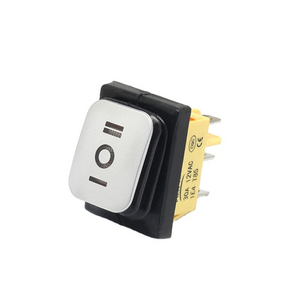 FILN On-Off-On 3 Position Boat Electrical Panel Waterproof 12v Square Rocker Dot Boat Led Light Toggle Switch