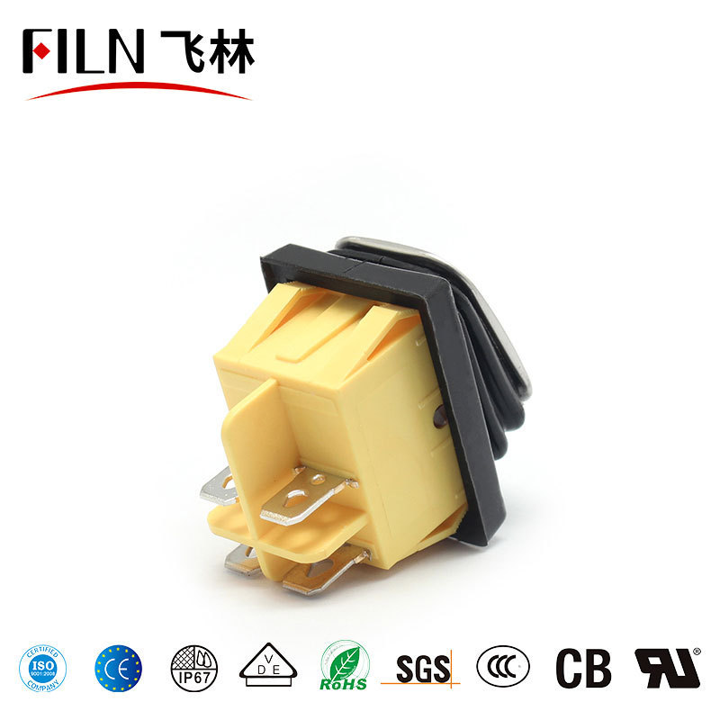 FILN 12V LED Rocker Switch T85 KCD4 Waterproof IP67 Boat Electrical Panel Light Durable Rocker Switches