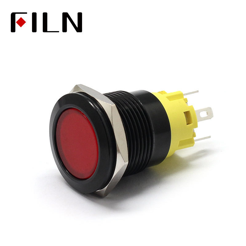 12V 19mm LED Indicator Light Lamp Dash Panel Warning Light Metal Push Button Switch Momentary Latching on off for car yacht ship