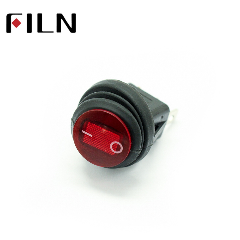 FILN KCD1 waterproof micro rocker switch on off  red led 12v 110v 220v 24v rocker switch