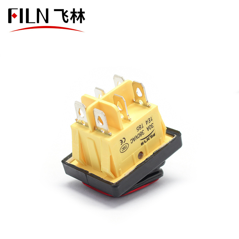 FILN 30A 12VAC on off on forward and reverse rocker switch with frame 24v 36v 110v 220v 6 pins