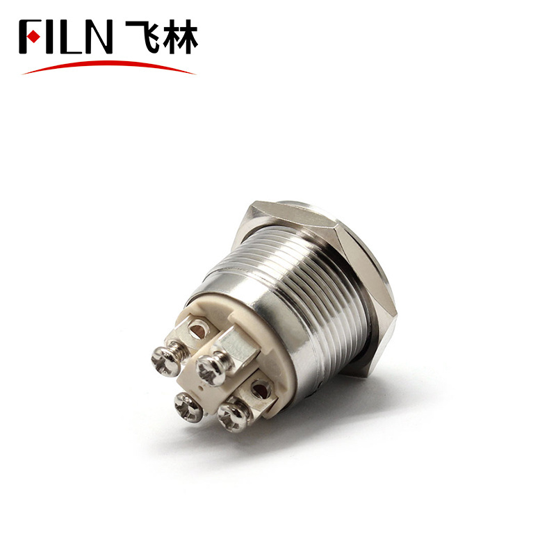 FILN Garage Door Push Button Switch 19MM Classic durable LED normally closed push button Flat Head Screw Feet button switch