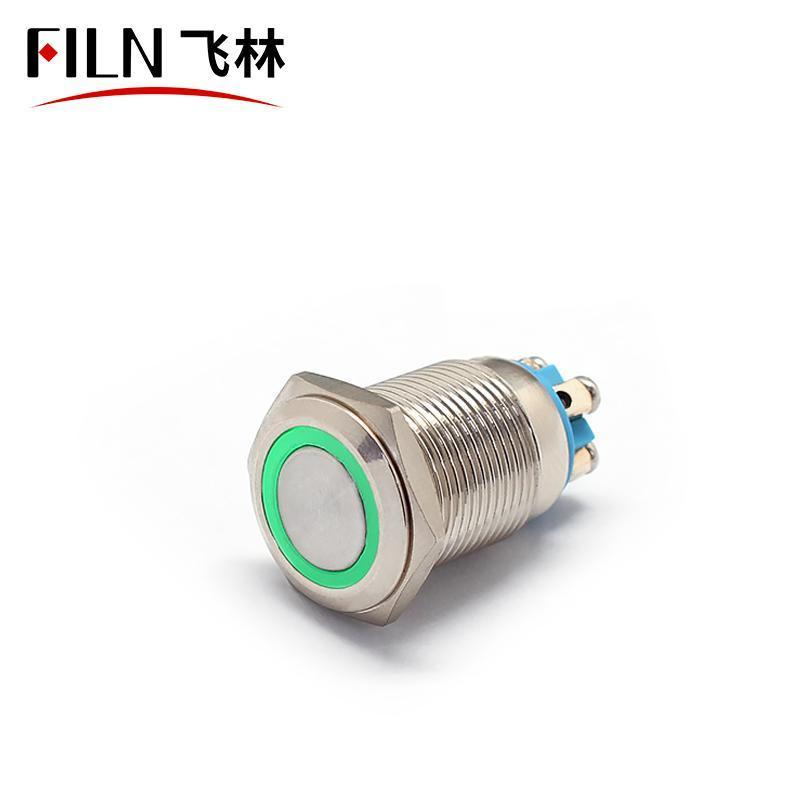 LED Switch Push button 12MM 16MM 19MM 12V Screw Feet Button With ring Light Momentary Stainless Steel Metal Push Button Switch