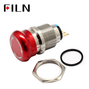 16mm 19mm 22mm 1NO1NC Waterproof Metal Latching Emergency STOP Mushroom Push Button Switch Button Switch Knob Rotary Switch