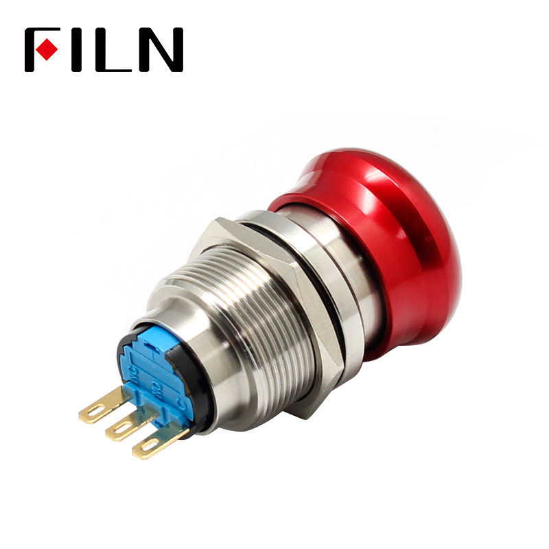 16mm 19mm 22mm 1NO1NC Waterproof Metal Latching Emergency STOP Mushroom Push Button Switch Button Switch Knob Rotary Switch