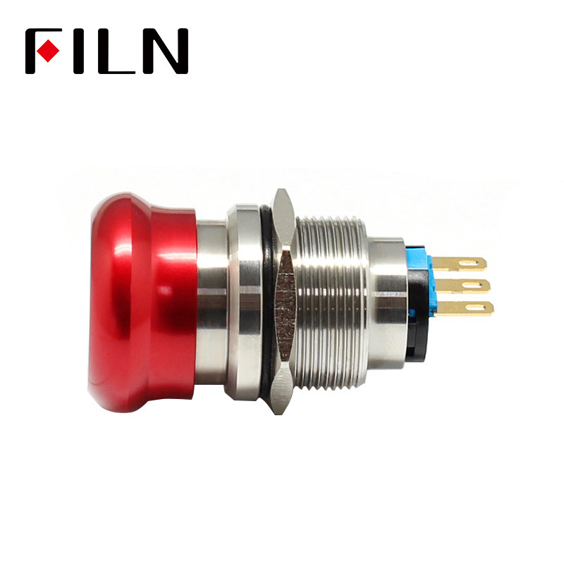 16mm 19mm 22mm 1NO1NC Waterproof Metal Latching Emergency STOP Mushroom Push Button Switch Button Switch Knob Rotary Switch