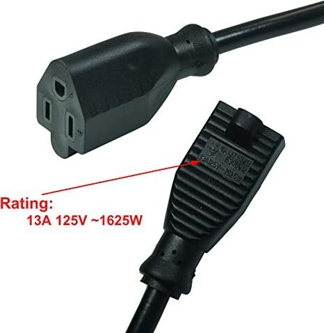 FILSHU 3-Prong Extension Cord1625w Heavy Duty Short Extension Cable with On Off Switch,14AWG Indoor Extension Cord Short, Black