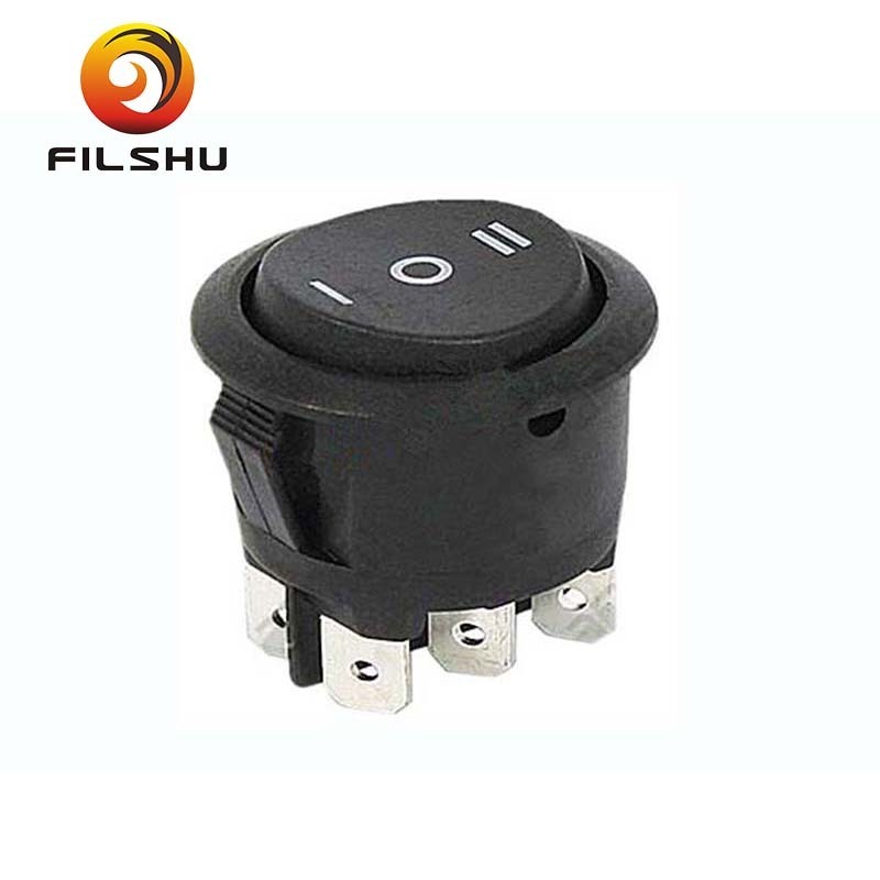 Momentary Round Rocker switch 6 Pin (ON)-OFF-(ON)