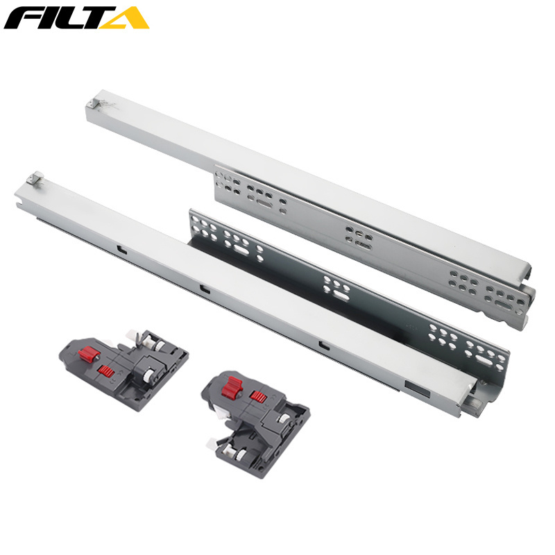 Filta hardware China factory telescopic self closing heavy duty soft closing undermount drawer slide