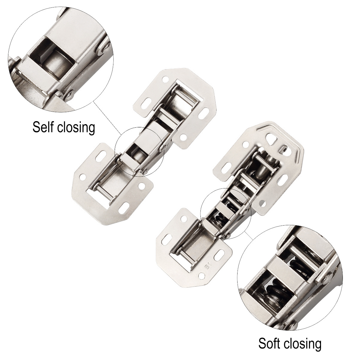 Furniture Hardware 90 Degree Bridge Spring Hinges Cabinet Closet Door Frog Hinges Without Drilling