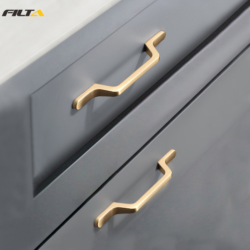 High Quality Black Cabinet Drawer Pull Handles Modern Flat Kitchen Furniture Wardrobe Door Cabinet Handles 2016