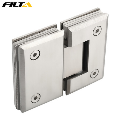 Filta 180 Degree Stainless Steel Bathroom Glass Hinge To Glass Circular Corner Pivot Clamp Shower Hinge